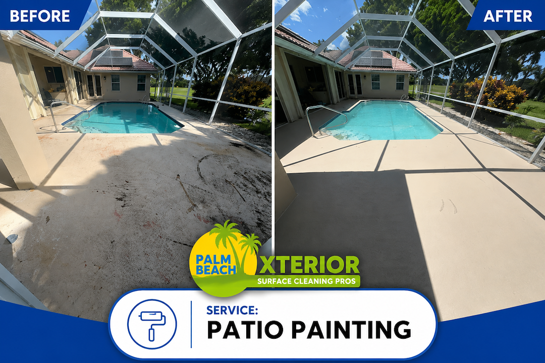 Pool Patio Painting Transformation in West Palm Beach, FL